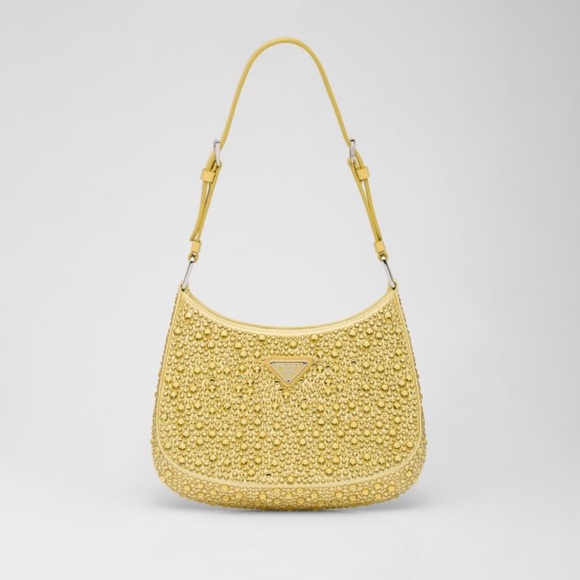 Prada Cleo Ananas Yellow Crystals Bag - Picture 1 of 5